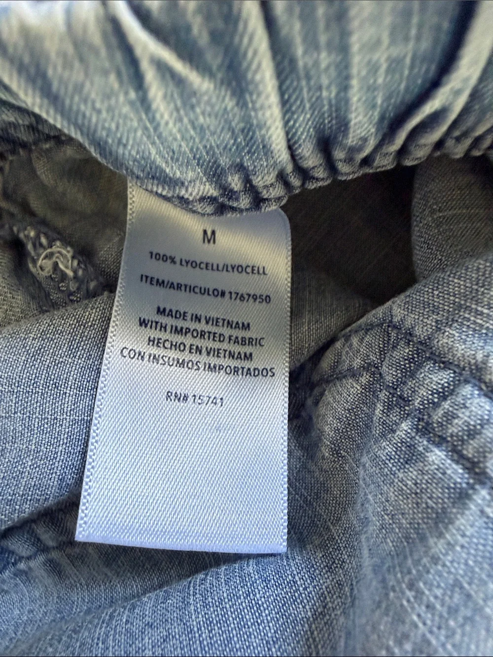 Splendid Lyocell Pull On Wide Leg Chambray Cropped Pants Medium - Picture 3 of 4